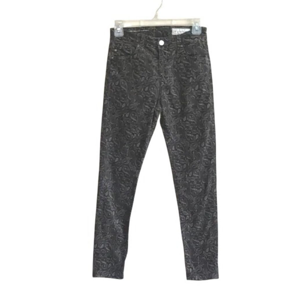 AG ANTHROPOLOGIE Women's Size 4 High-Rise Stevie Ankle Paisley Pants Cozy Skinny